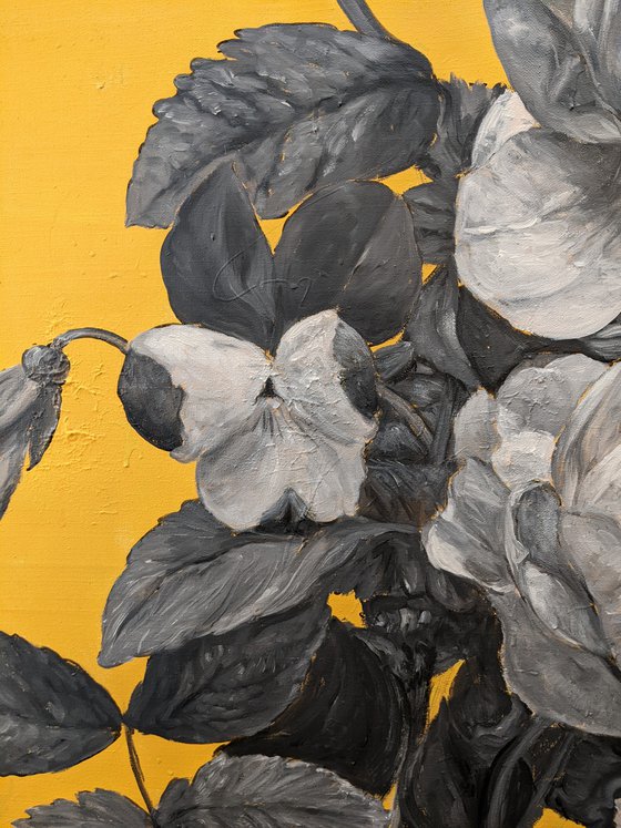 Flowers on a yellow background