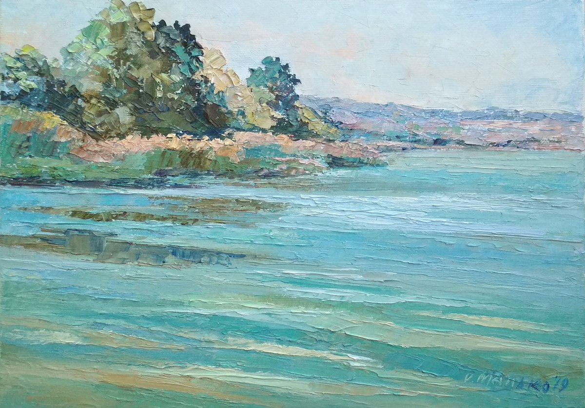 Blue-Green Water By Olha Malko, 14 X 10, Artwork For Sale On Artfinder