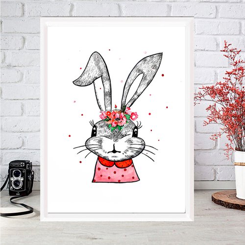 Cute Bunny by Luba Ostroushko
