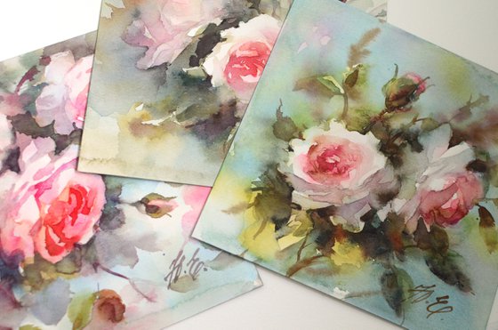 Triptych / roses set