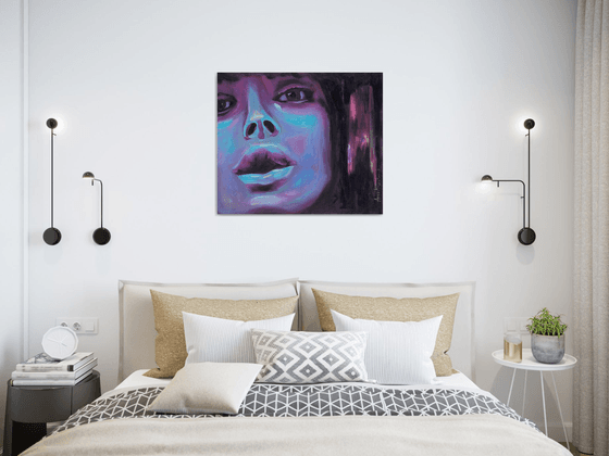 Electric Blue Female Portrait — Striking