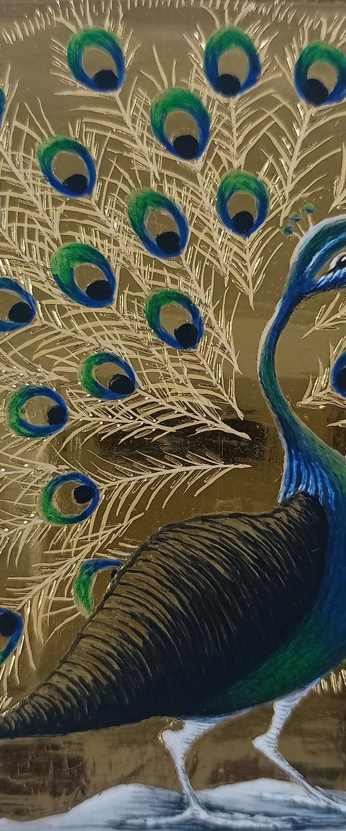 Blue-green Peacock by Lara Broecke