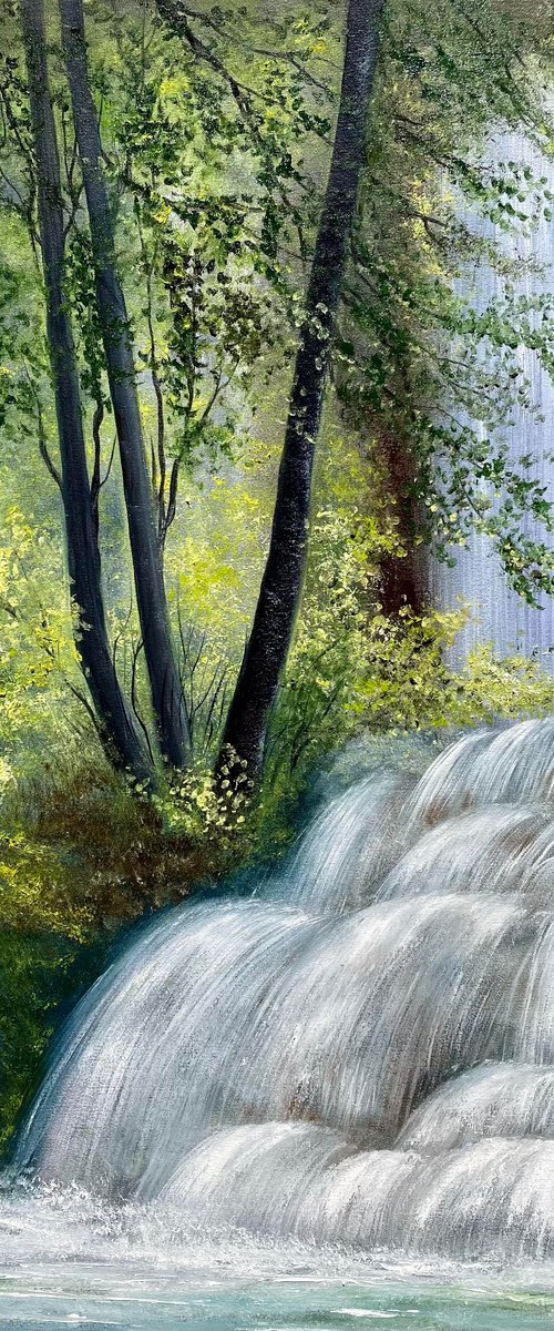 Waterwalls in the forest by Tanja Frost