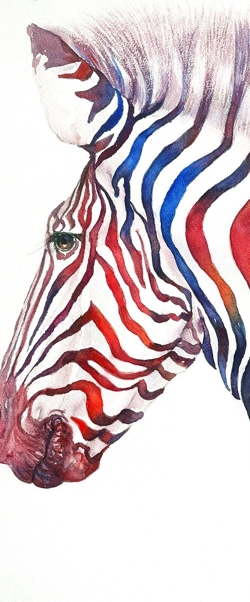 Red and Blue Stripes by Arti Chauhan