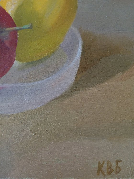 Still Life with Apple and Lemons