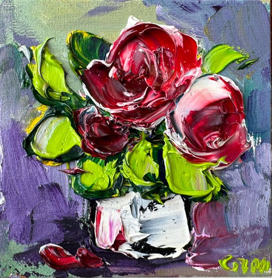 Pink Rose deep impasto