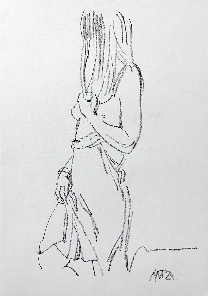 Sketch of a girl 1 by Nelina Trubach-Moshnikova