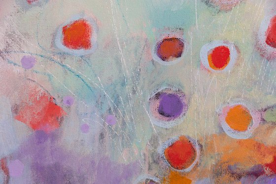 Le bonheur est tout près - Original mixed-media abstract painting on canvas - Ready to hang