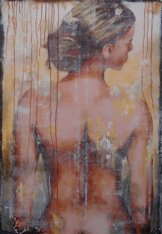 nude in oker 120 x 80 cm)