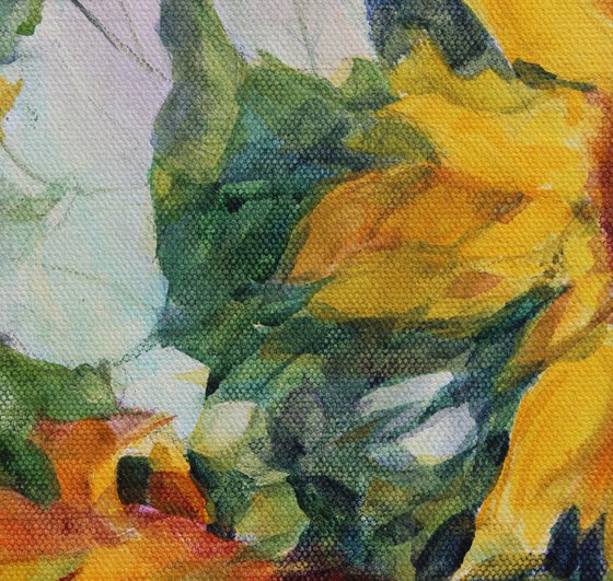 Sunflowers by the window