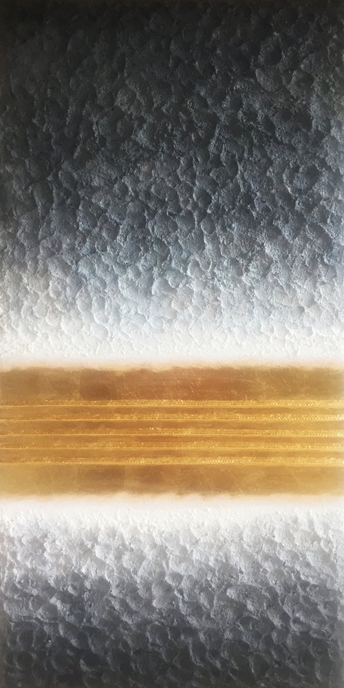 SALE! Stripes in Gold - Relief on Canvas by Waldemar Kaliczak