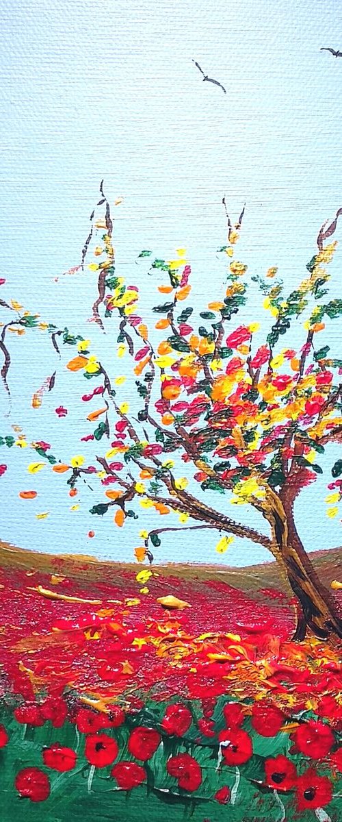 If Poppies Flowered in November....Modern Art Office Decor Home Landscape by Mel Graham