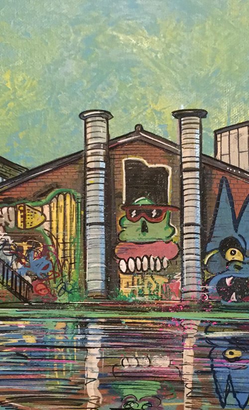 Fish Island - Painting on canvas by John Curtis