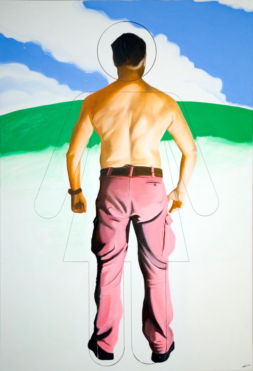 Urban And Pop Portrait Oil Painting By Kujbus Janos, 51 X 75", Always Different, Original Artwork