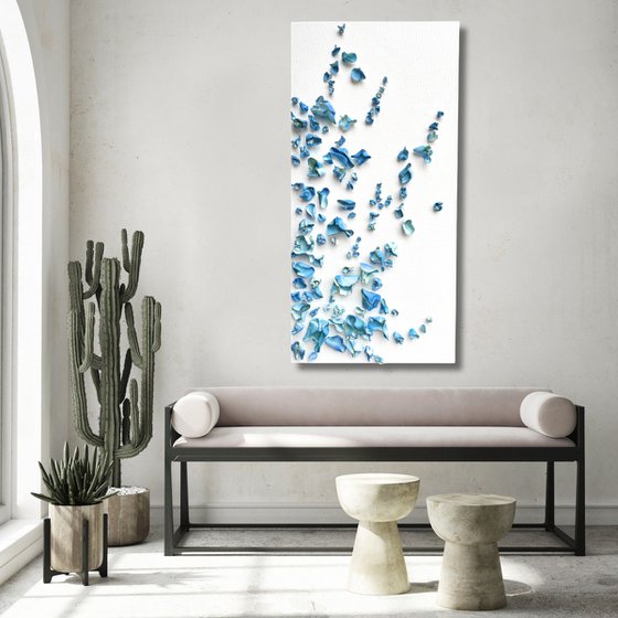 Whimsical Impermanence, blue #3 (24"x48")