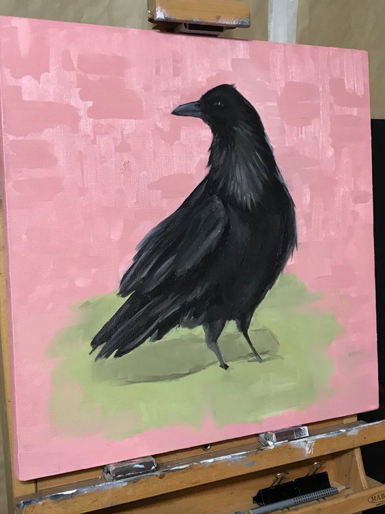 Crow on pink Animals collection