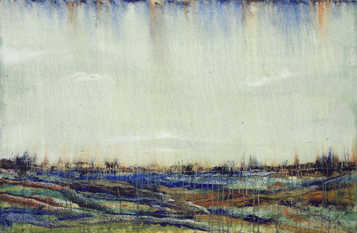 Abstract Oil Painting By Richard Manning, 36 X 24", Landscape-48, Original Artwork