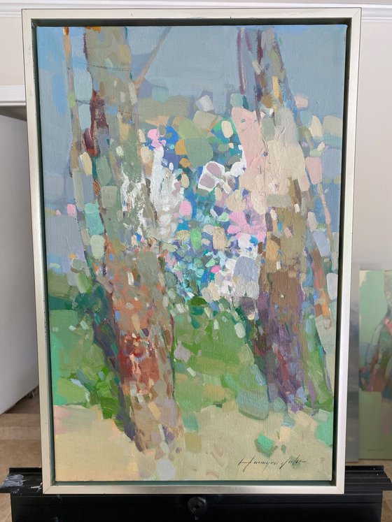 Blossom Trees, Original oil painting, Handmade artwork, One of a kind