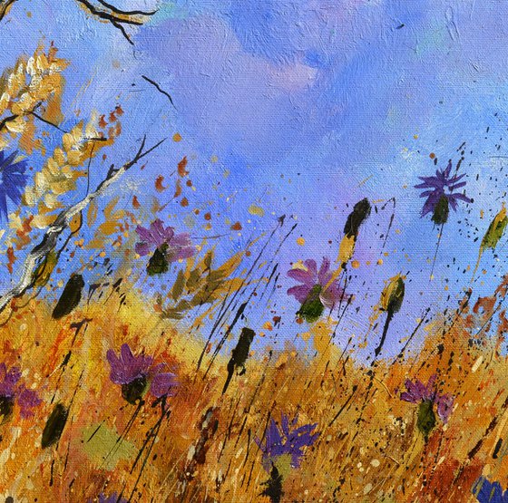 A few cornflowers