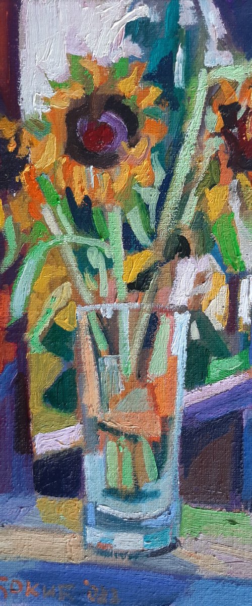 Sunflowers, Miniature by Maja Đokić Mihajlović