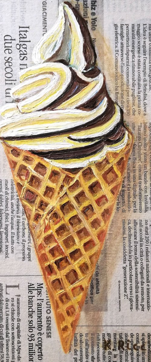 Ice Cream on Newspaper by Katia Ricci