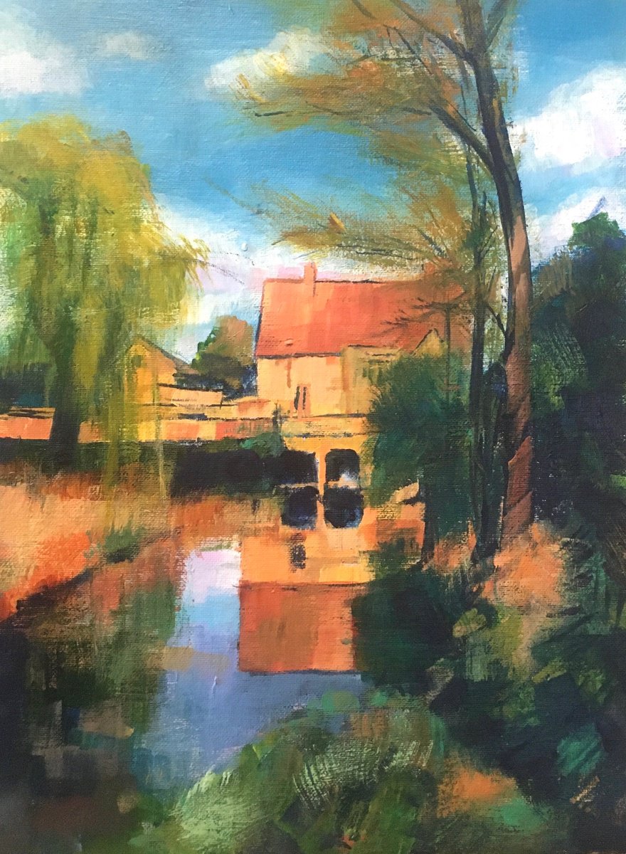 Holywell Mill Magdalen College By Stuart Roper, 15 X 19, Artwork For Sale On Artfinder