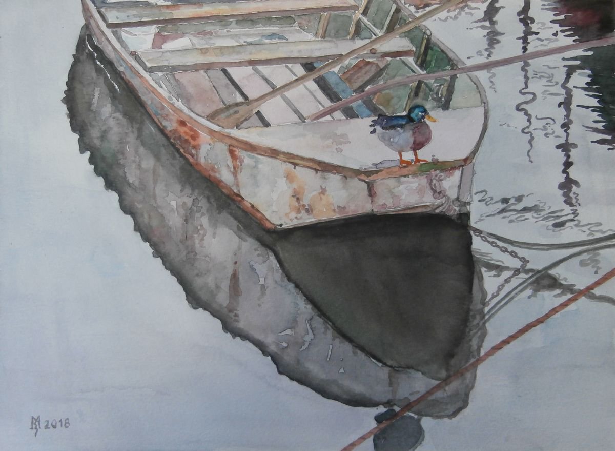 Impressionistic Landscape Watercolour By Zoran Mihajlovic Muza, 12 X 9", Shelter, Original Artwork