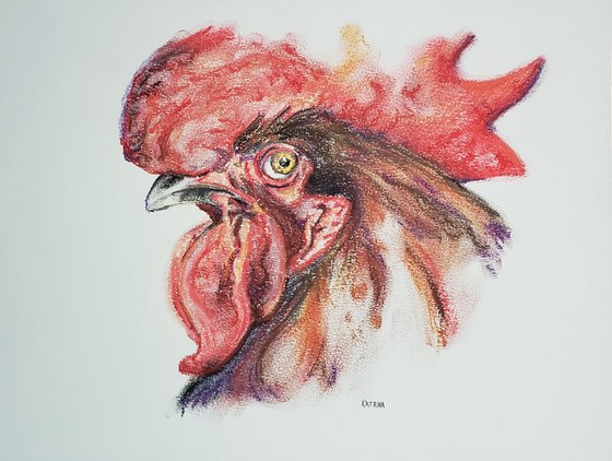 "Protector of the Barnyard" - Chickens - Rooster - Animals