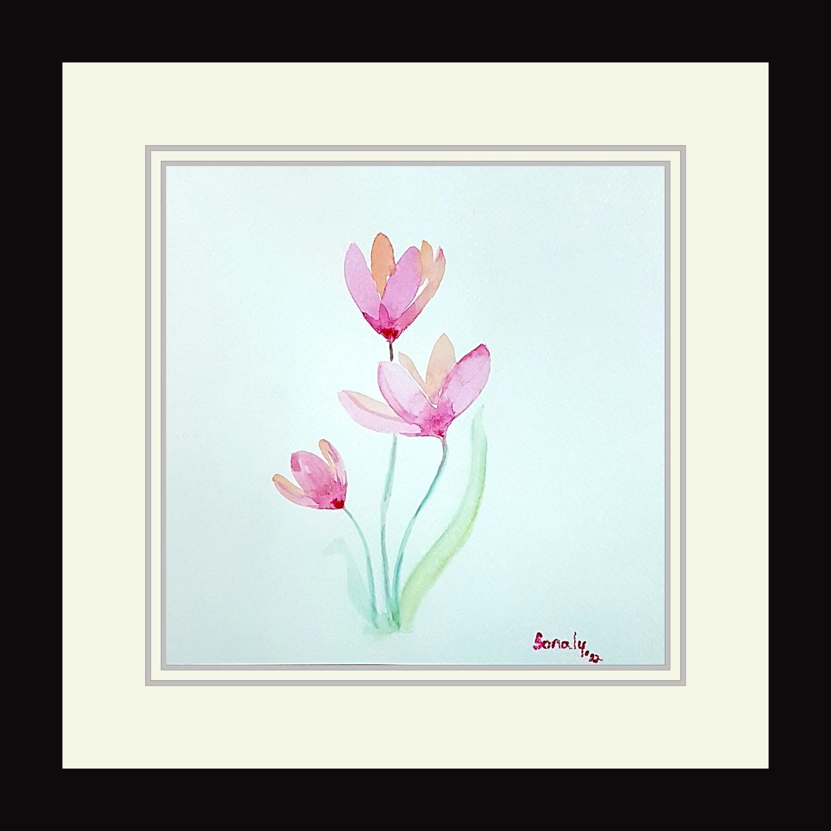 Photorealistic Botanical Watercolour By Sonaly Gandhi, 11 X 11", Flowers 18, Original Artwork