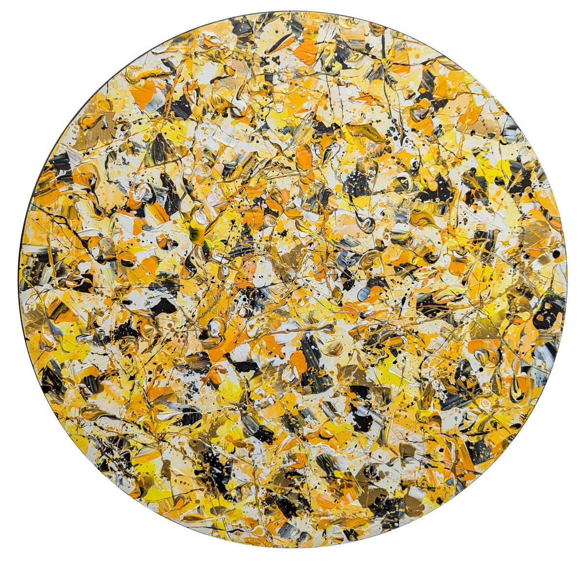 Abstract Acrylic Painting By Lucy Moore, 24 X 24", Dance Of The Bumble Bee #7, Original Artwork