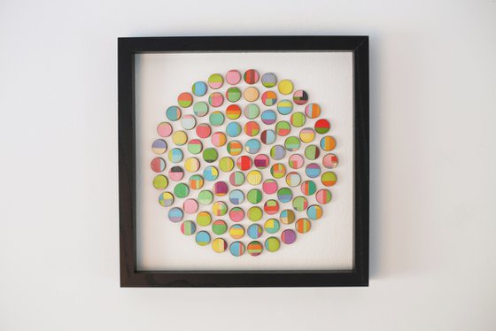 Circle of paper collage dots