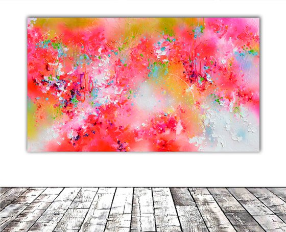 Fresh Moods 59 - Large Pastel Red and Pink Art