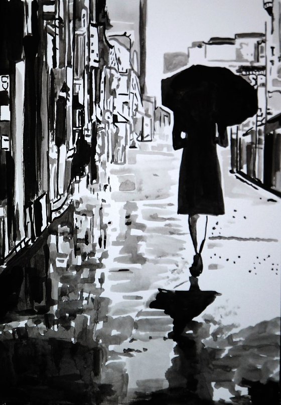 Rainy town VII / 42 x 29.7 cm