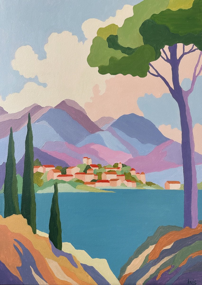 Pink And Violet Seascape By Irina Anis, 20 X 28, Artwork For Sale On Artfinder
