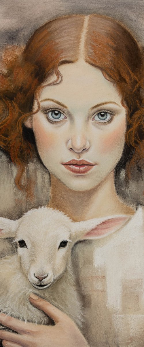 Girl with a lamb by Inna Medvedeva