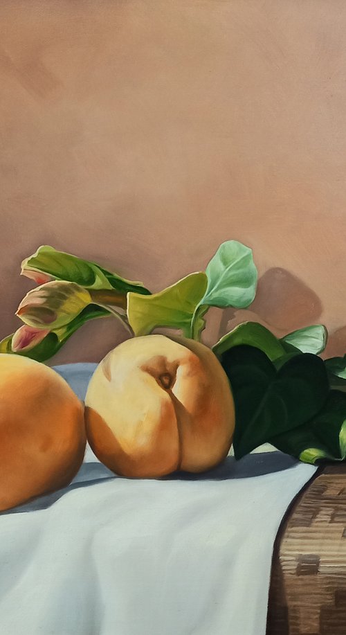 Still life with Armenian fruit (40x50cm, oil painting, ready to hang) by Tamar Nazaryan