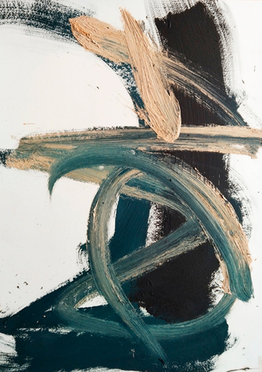 Organic Abstract Oil Painting By Toni Riera, 26 X 35", Pintura 1016, Original Artwork