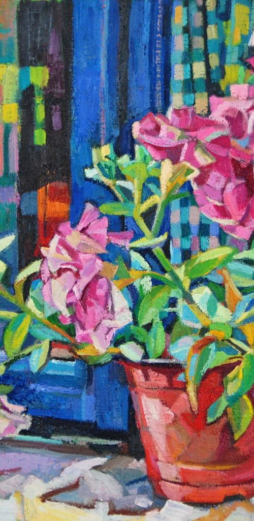 Sun and flowers / 70 x 60 cm by Maja Đokić Mihajlović
