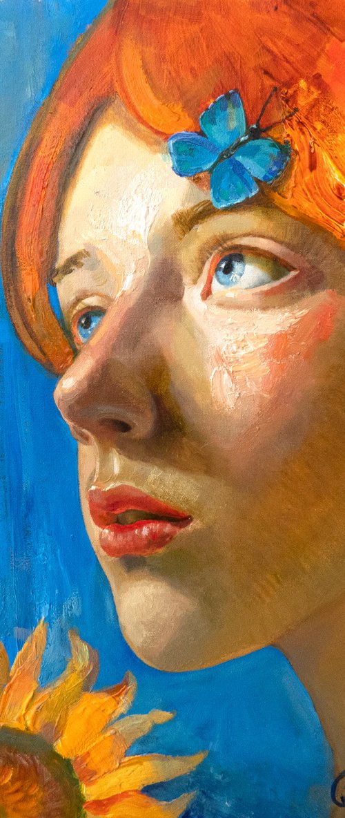 Girl with butterfly by Anastasiia Grygorieva