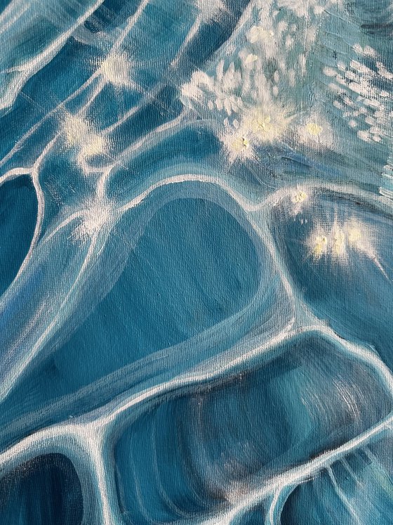 Blue ocean ripples