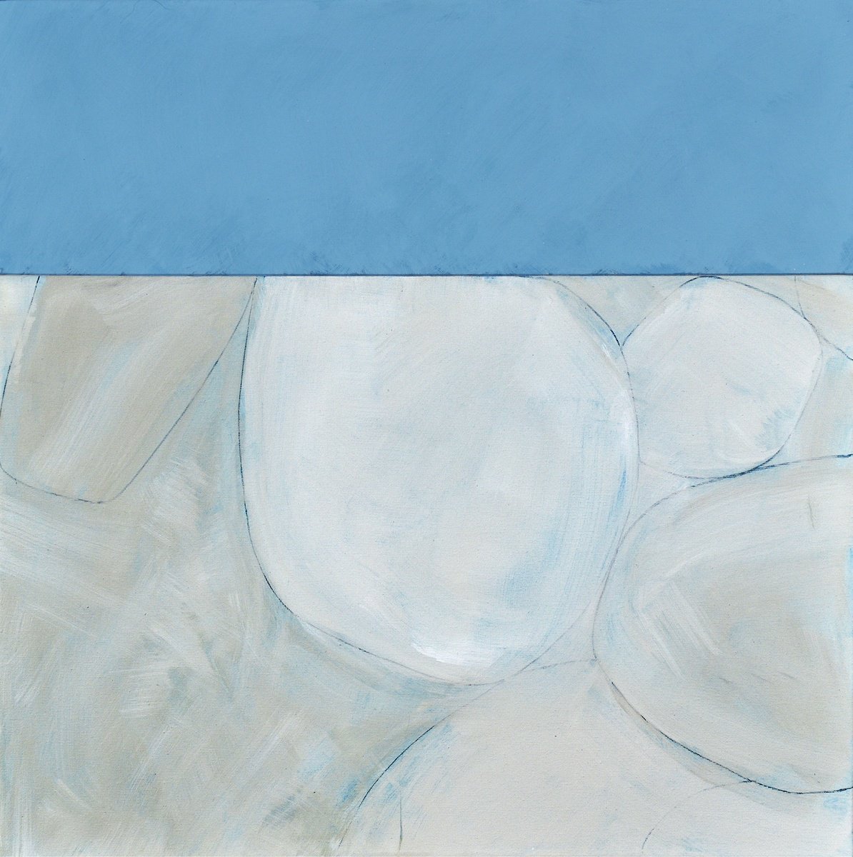 Abstract Giclee Print By Adrian Bradbury, 20 X 20, Beach Blue Sky 1, Original Artwork