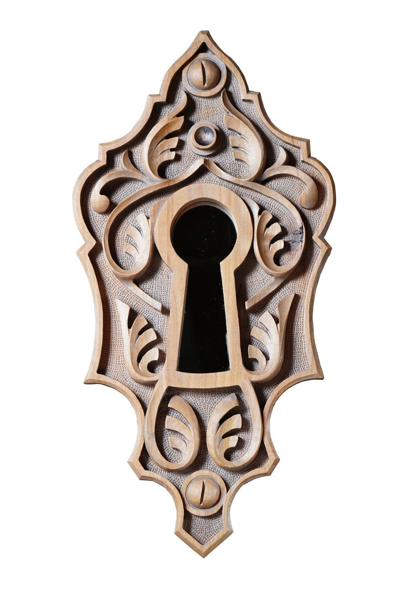 Botanical Relief By Sava Draganov, 9 X 19", "Silver Key Lock", Original Artwork