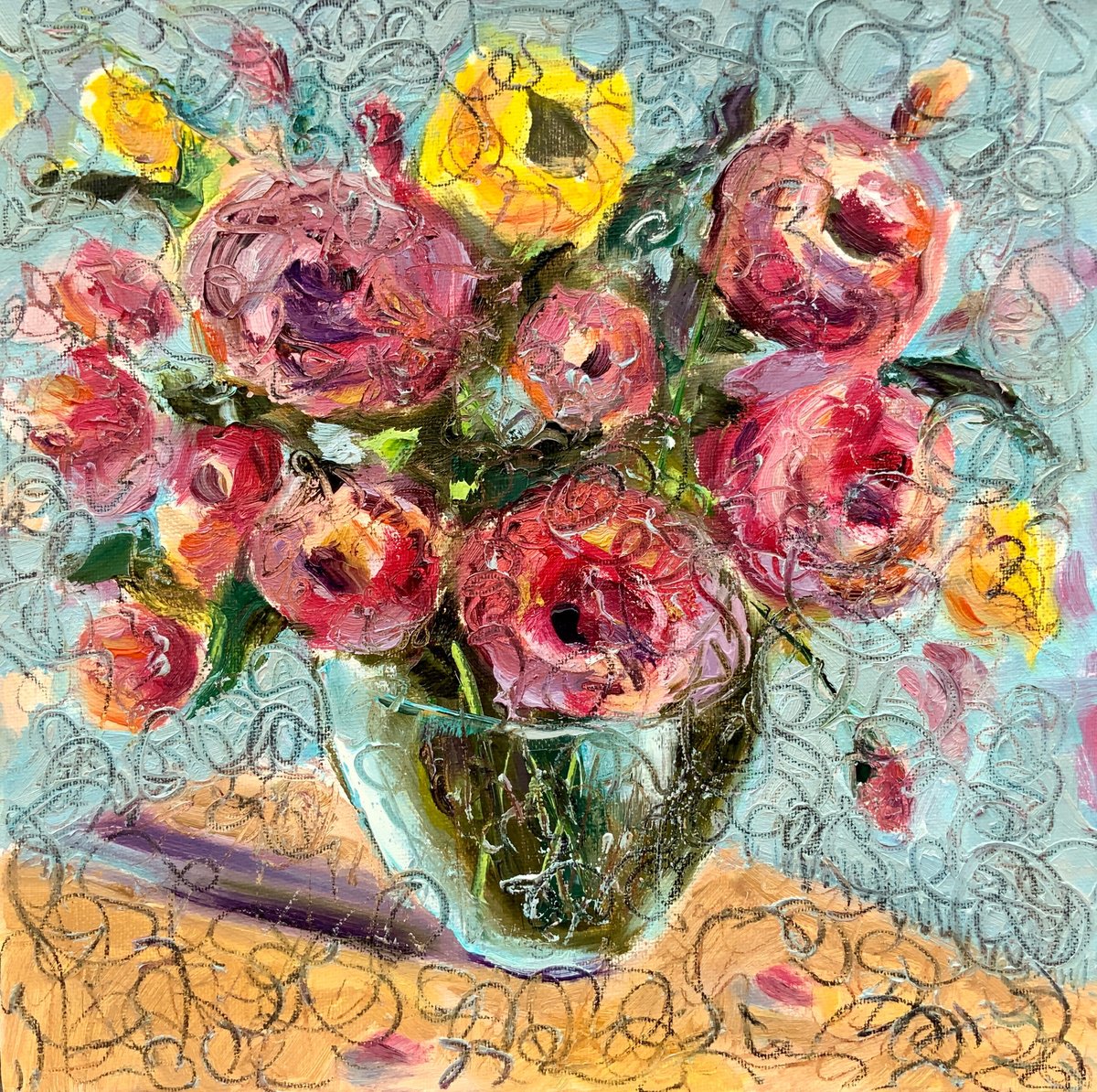 Bouquet Of Flowers By Alexandra Jagoda (Ovcharenko), 11 X 11, Artwork For Sale On Artfinder