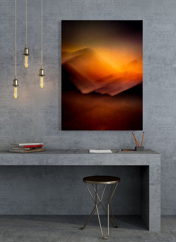 Red Cuillin Fire   - Abstract landscape on canvas