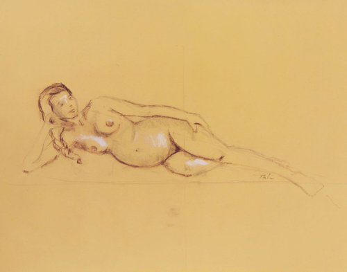 Reclining Pregnant Female Nude by Talya Johnson