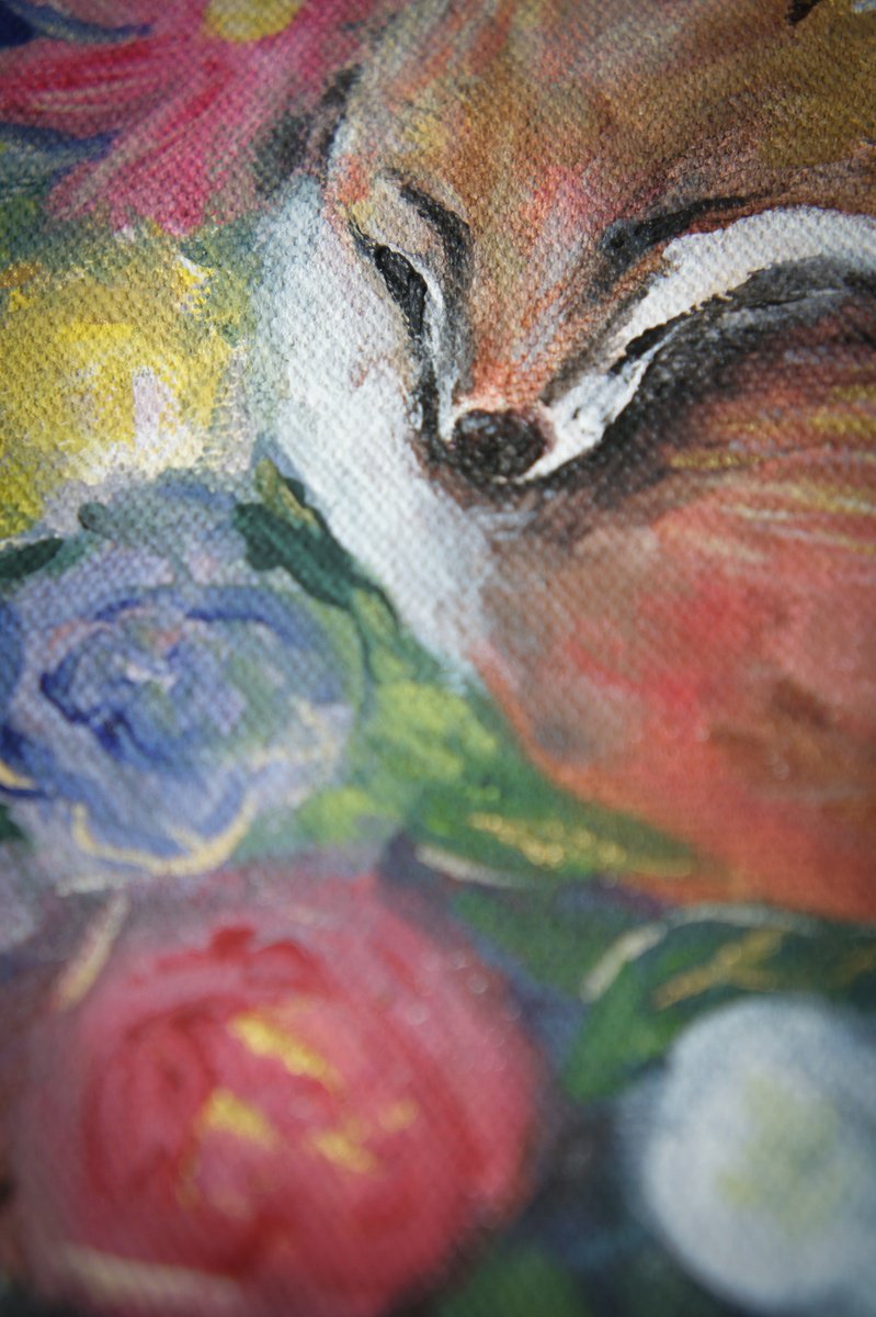 Expressive Animal Acrylic Painting By Victoria Lucy Williams, 8 X 8", Held, Original Artwork