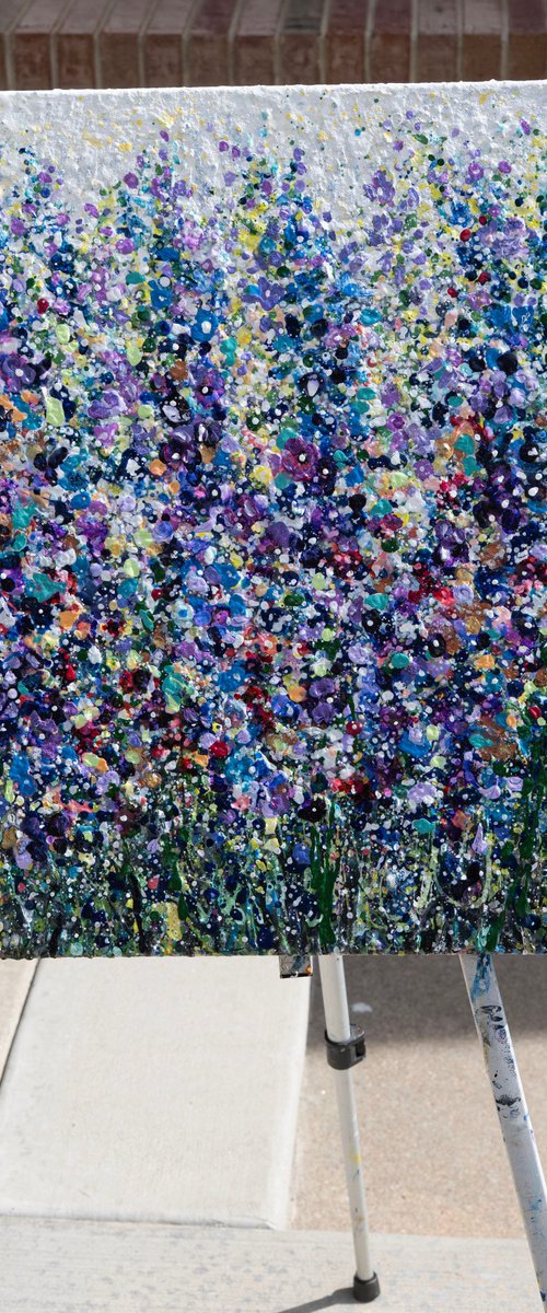 Violet Reverie Splattered With Love by Lena Owens at OLena Art