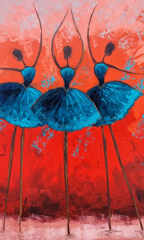 Ballerinas red 70×100cm by Tigran Mamikonyan