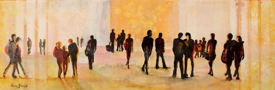 "Human. Shadow of the day II",  original Mixed Media painting, 60x20x2cm