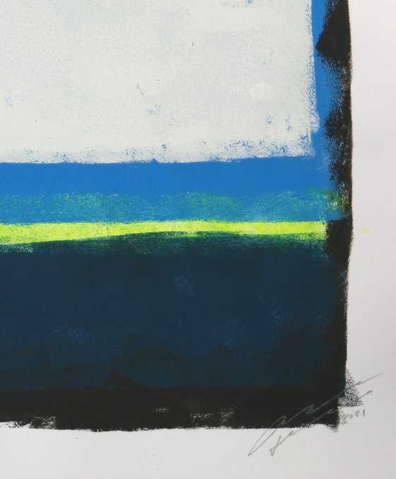 Blue Blocked -  Art on paper - A2 - 42cmx59,4cm - Ronald Hunter 2M